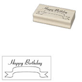 Happy Birthday Banner Art Stamp Rubberstempel (Gestempeld)