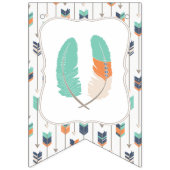 Happy Birthday Banner Boho Tribal Arrows Feathers (Eerste vlag)