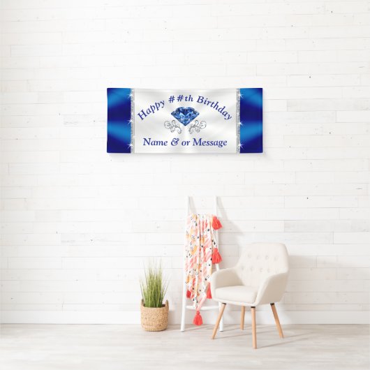 Happy Birthday Banner Custom. ELK JAAR OF EVENTUEE (Insitu)