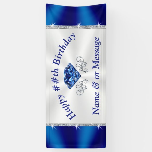 Happy Birthday Banner Custom. ELK JAAR OF EVENTUEE (Verticaal)