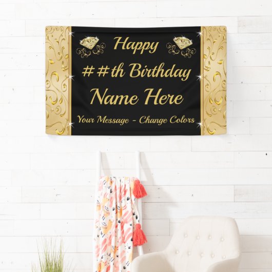 Happy Birthday Banner Gepersonaliseerd, ELK JAAR,  (Insitu)