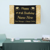 Happy Birthday Banner Gepersonaliseerd, ELK JAAR,  (Beurs)