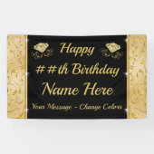 Happy Birthday Banner Gepersonaliseerd, ELK JAAR, (Horizontaal)
