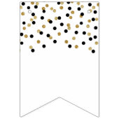 Happy Birthday Banner Goud Zwart Confetti (Eerste vlag)