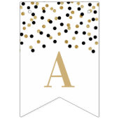 Happy Birthday Banner Goud Zwart Confetti (Derde vlag)