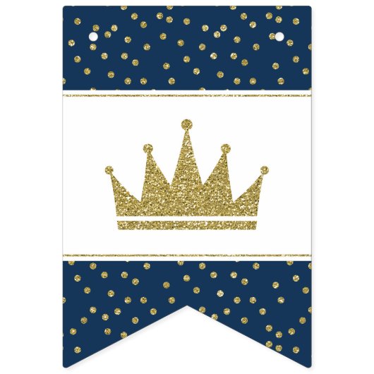 Happy Birthday Banner in blauw en goud (Eerste vlag)