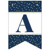 Happy Birthday Banner in blauw en goud (Derde vlag)