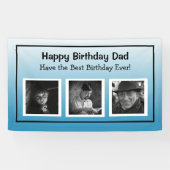 Happy Birthday-banner met foto-leeftijdsprogressie Spandoek (Horizontaal)