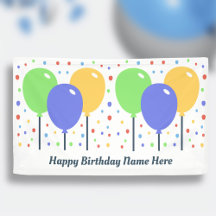 Happy Birthday-banner met gekleurde ballonnen