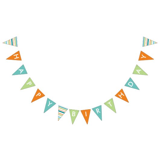 Happy Birthday Banner met Stripes (Alle)