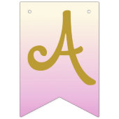 Happy Birthday Banner Ombre Beige Pink (Derde vlag)