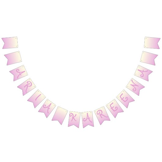 Happy Birthday Banner Ombre Beige Pink (Alle)