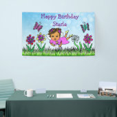 Happy Birthday Banner Paars Fairy (Beurs)