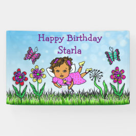 Happy Birthday Banner Paars Fairy