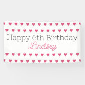 Happy Birthday Banner Party Hearts (Horizontaal)