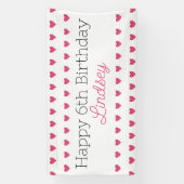 Happy Birthday Banner Party Hearts (Verticaal)