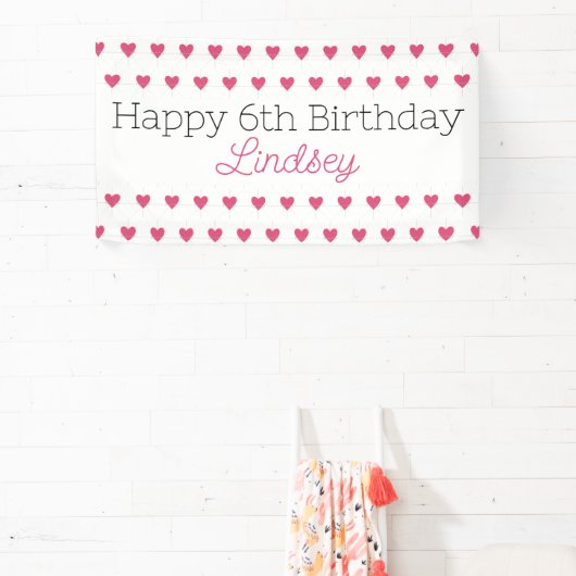 Happy Birthday Banner Party Hearts (Insitu)