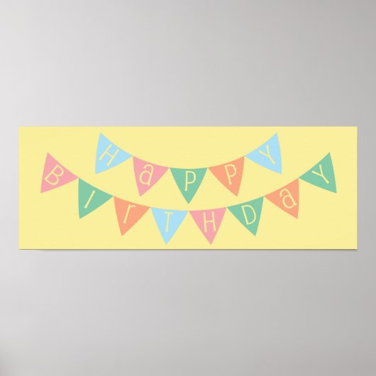 Happy Birthday Banner Poster (Voorkant)