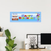 Happy Birthday Banner Poster (Thuiskantoor)