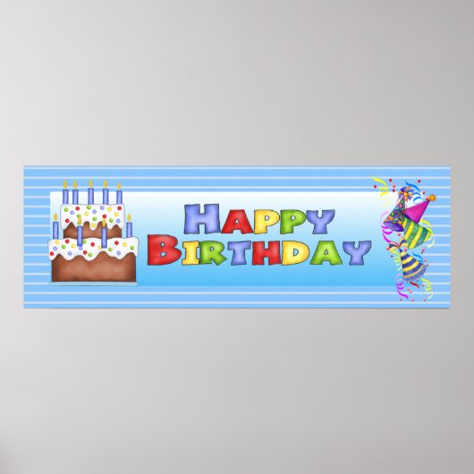 Happy Birthday Banner Poster (Voorkant)