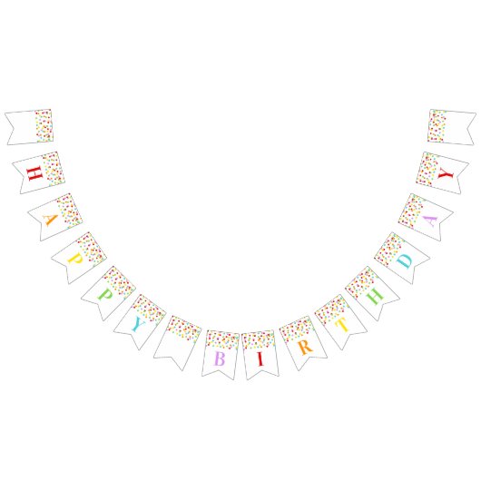 Happy Birthday Banner Rainbow Confetti (Alle)