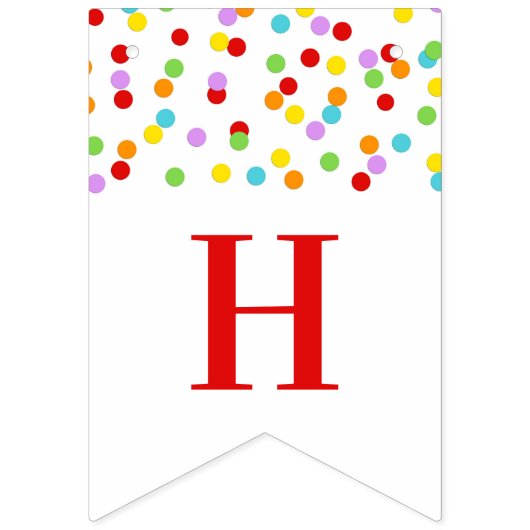 Happy Birthday Banner Rainbow Confetti (Tweede vlag)