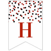 Happy Birthday Banner Rood Zwart Confetti (Tweede vlag)