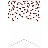 Happy Birthday Banner Rood Zwart Confetti (Eerste vlag)
