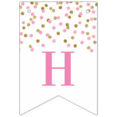 Happy Birthday Banner Roze Goud Confetti (Tweede vlag)