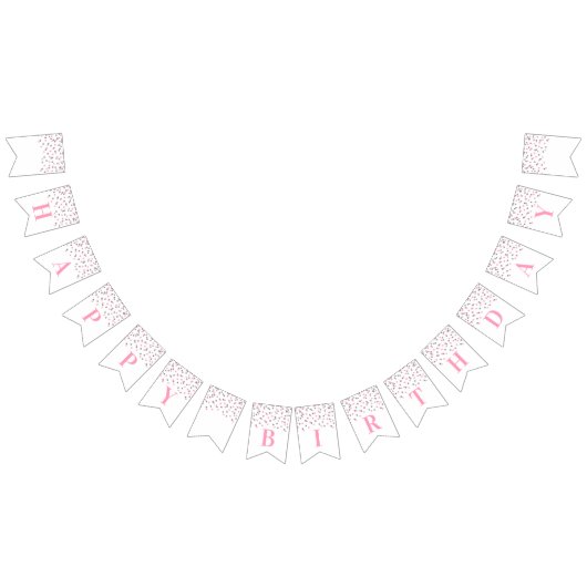 Happy Birthday Banner Silver Gold Confetti (Alle)