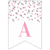 Happy Birthday Banner Silver Gold Confetti (Derde vlag)