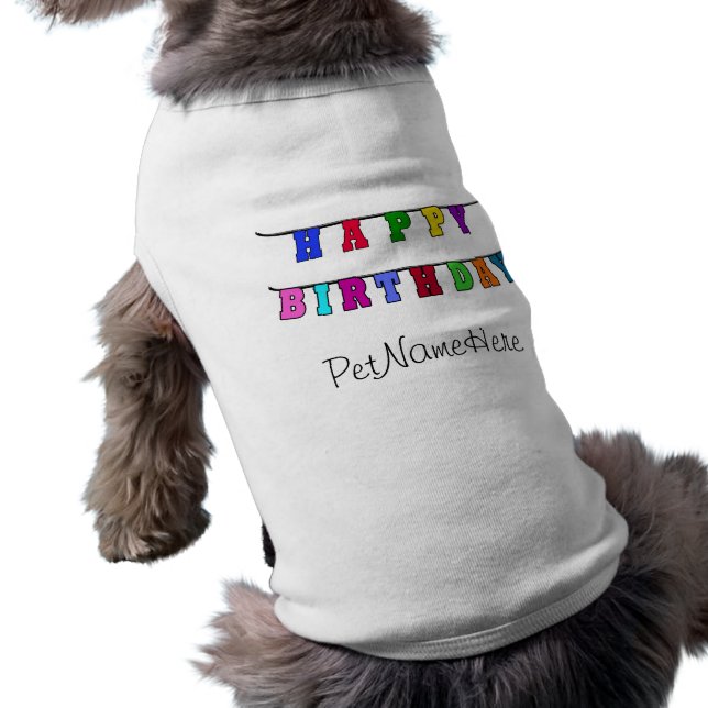 Happy Birthday Banner T-shirt (Achterkant)