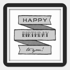 Happy Birthday Banner Typografie Stickers