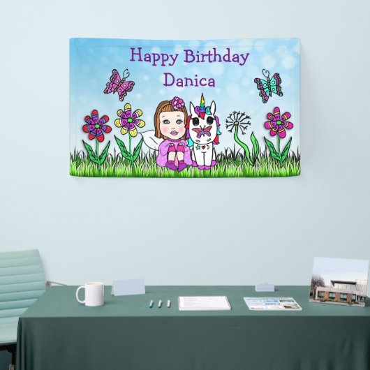 Happy Birthday Banner Unicorn en Fairy (Beurs)