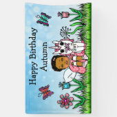 Happy Birthday Banner Unicorn en Fairy (Verticaal)