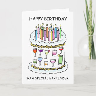 Happy Birthday Bartender/Mixoloog. Kaart