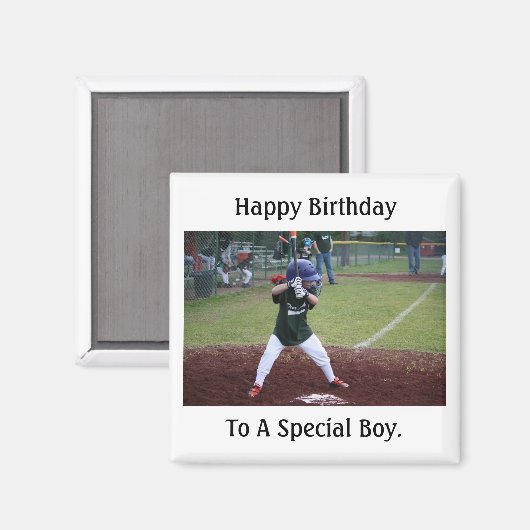 Happy Birthday Baseball Boy Magnet (Voorkant / Achterkant)