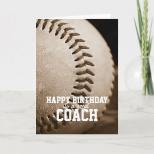 Happy Birthday Baseball Coach Kaart
