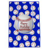 Happy Birthday Baseball Medium Cadeauzakje (Achterkant)
