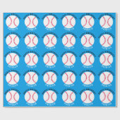 Happy Birthday Baseball Personalized Sports Kinder Cadeaupapier (Vlak)