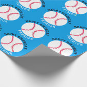 Happy Birthday Baseball Personalized Sports Kinder Cadeaupapier (Hoek)