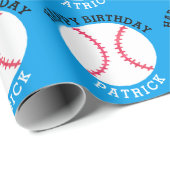Happy Birthday Baseball Personalized Sports Kinder Cadeaupapier (Rol Hoek)