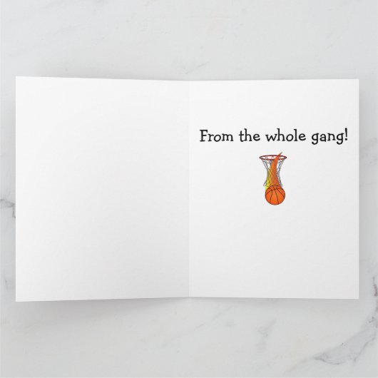 Happy Birthday Basketbal van de hele bende Kaart (Binnen)