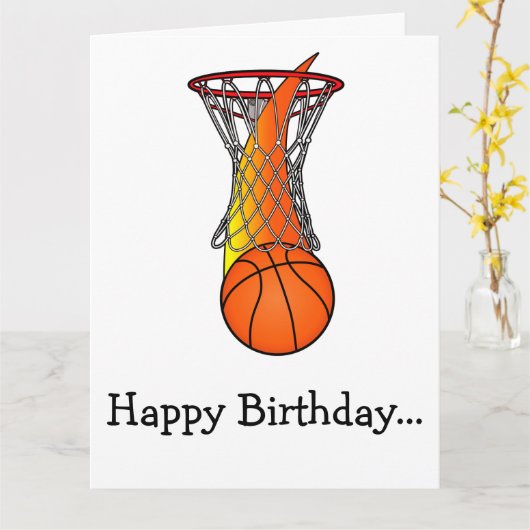 Happy Birthday Basketbal van de hele bende Kaart (Gele Bloem)