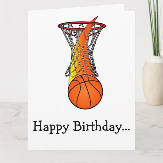 Happy Birthday Basketbal van de hele bende Kaart (Voorkant)