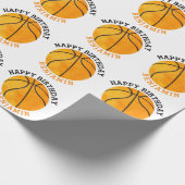 Happy Birthday Basketball Persoonlijke Sportprogra Cadeaupapier (Hoek)