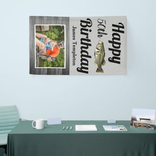 Happy Birthday Bass Vist Fotonaam vader Spandoek (Beurs)