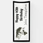 Happy Birthday Bass Vist Mannen Banner (Verticaal)