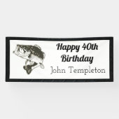 Happy Birthday Bass Vist Mannen Banner (Horizontaal)