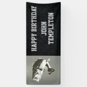 Happy Birthday Bass Vist Mannen Banner (Verticaal)